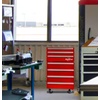 Koolatron Chest Compact Fridge with 1.8 Cubic Feet (50L) Capacity-Includes Easy-Glide Drawers, Aluminum Handles, Built-in Tool Storage for Garage or Shop-Red, Standard(Red)