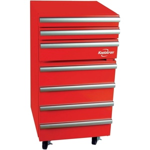 Koolatron Chest Compact Fridge with 1.8 Cubic Feet (50L) Capacity-Includes Easy-Glide Drawers, Aluminum Handles, Built-in Tool Storage for Garage or Shop-Red, Standard(Red)