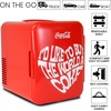 Coca Cola Mini Fridge – Refrigerator for Bedroom Office, Portable Table Top Beverage Cooler, 12V 110V Refrigerador For Drinks, Soda, Wine, Use In Car, Dorm, Outdoor, Patio, 6 Can(World)