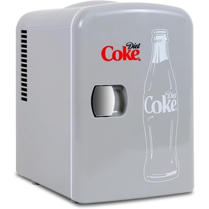 Coca Cola Mini Fridge – Refrigerator for Bedroom Office, Portable Table Top Beverage Cooler, 12V 110V Refrigerador For Drinks, Soda, Wine, Use In Car, Dorm, Outdoor, Patio, 6 Can(DC04-B)